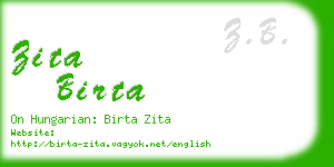 zita birta business card